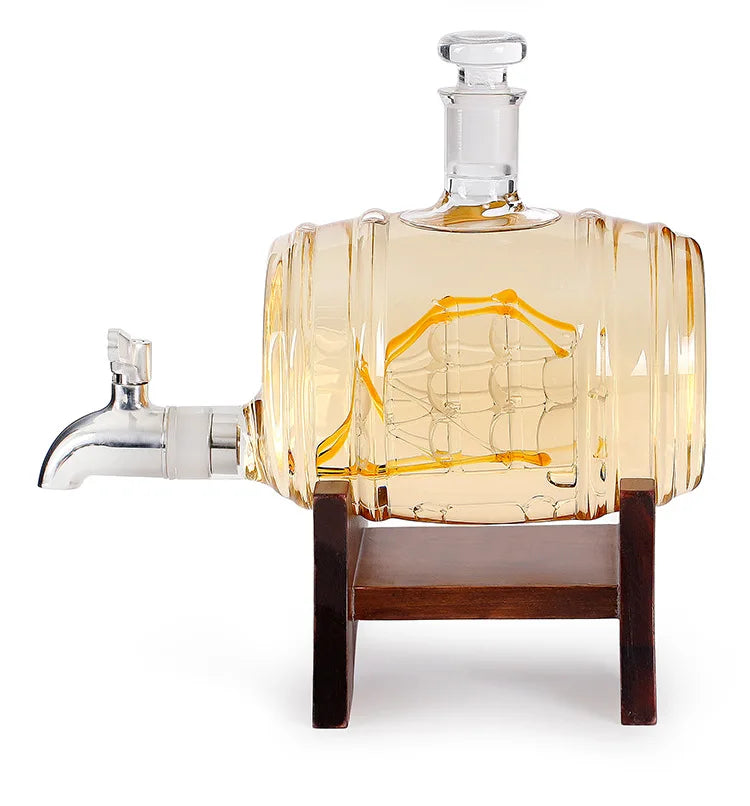 Barrel Glass Decanter