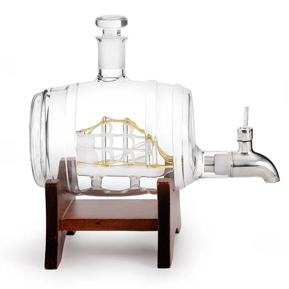 Barrel Glass Decanter