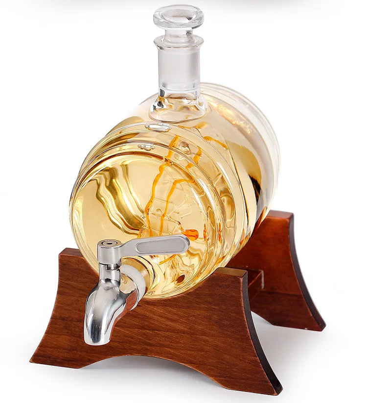 Barrel Glass Decanter