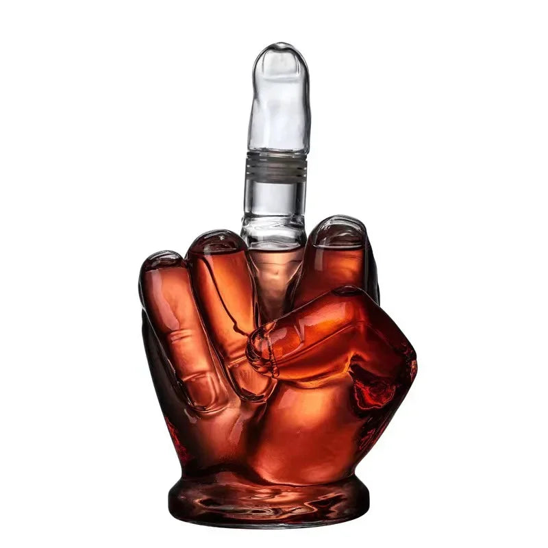 Finger Shaped Glass Decanter