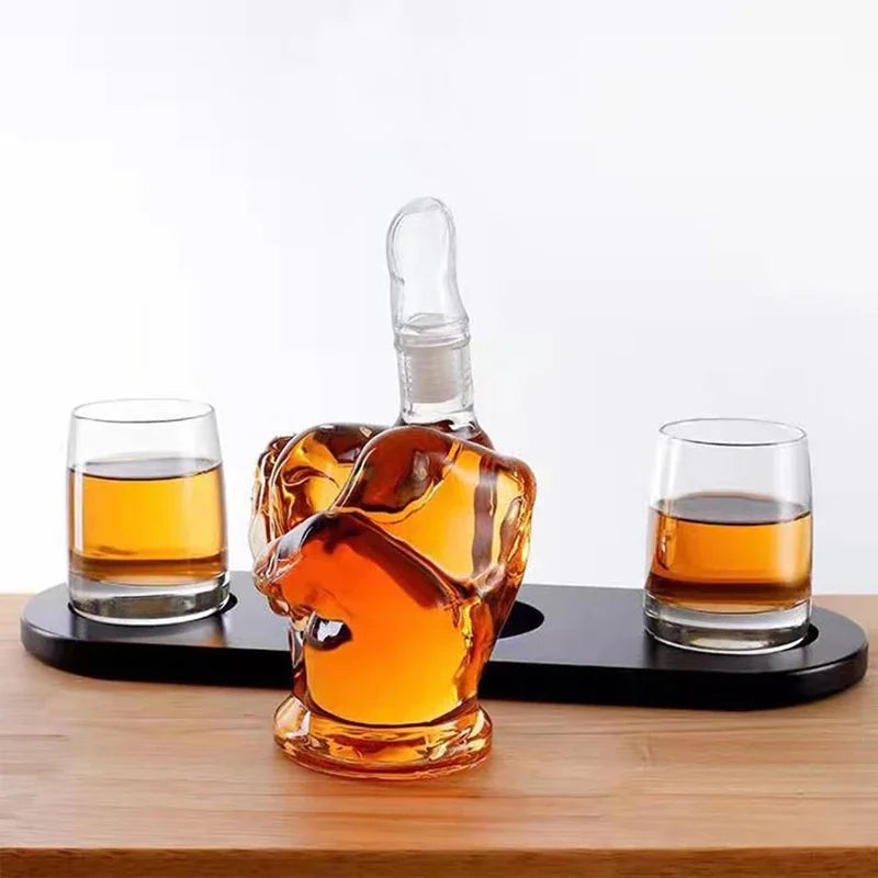 Finger Shaped Glass Decanter