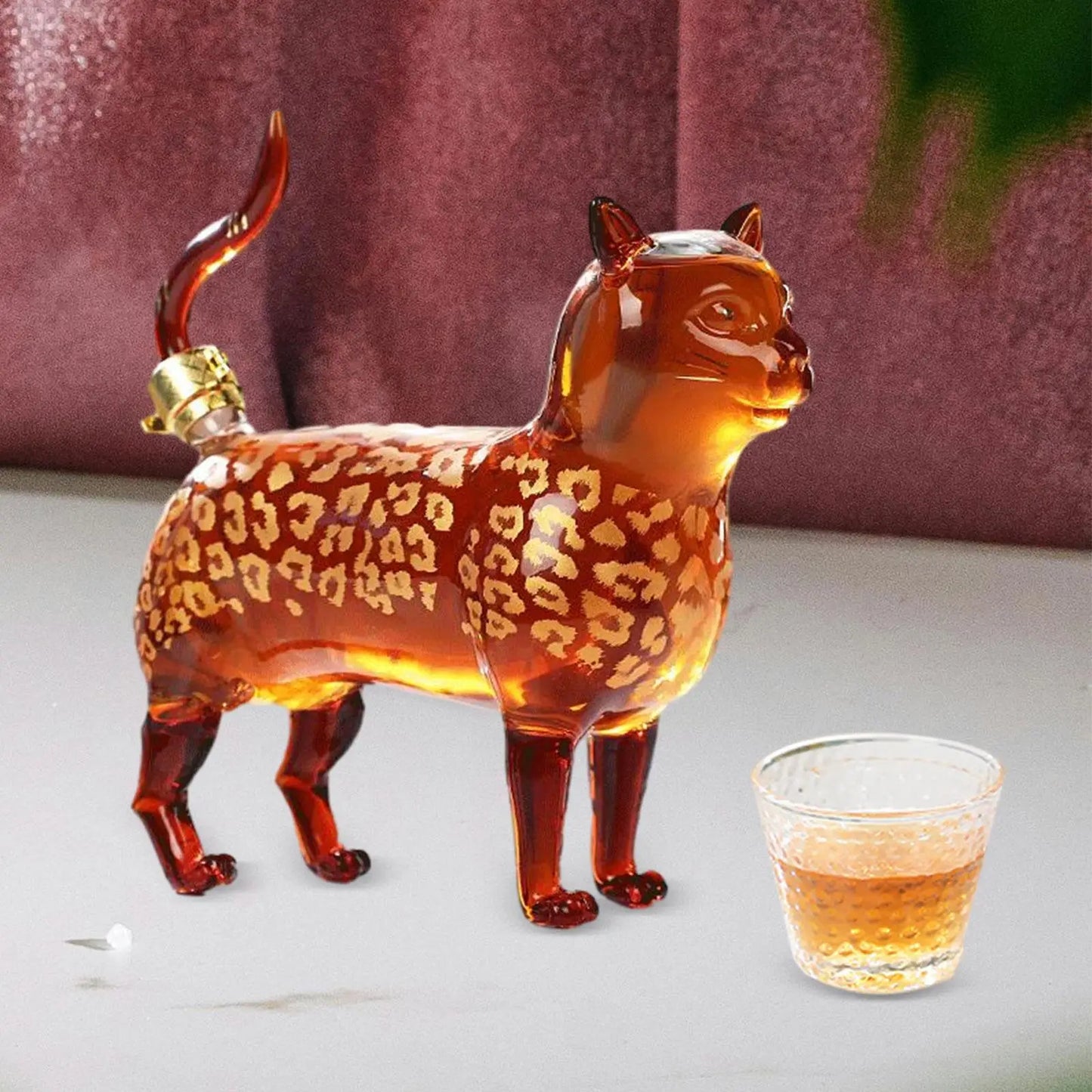 Cat Glass Decanter