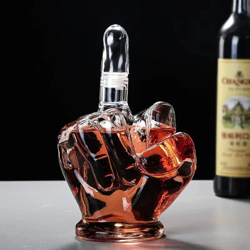 Finger Shaped Glass Decanter