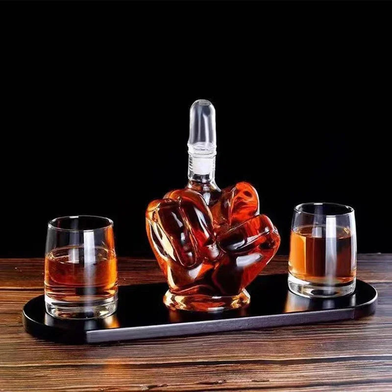 Finger Shaped Glass Decanter