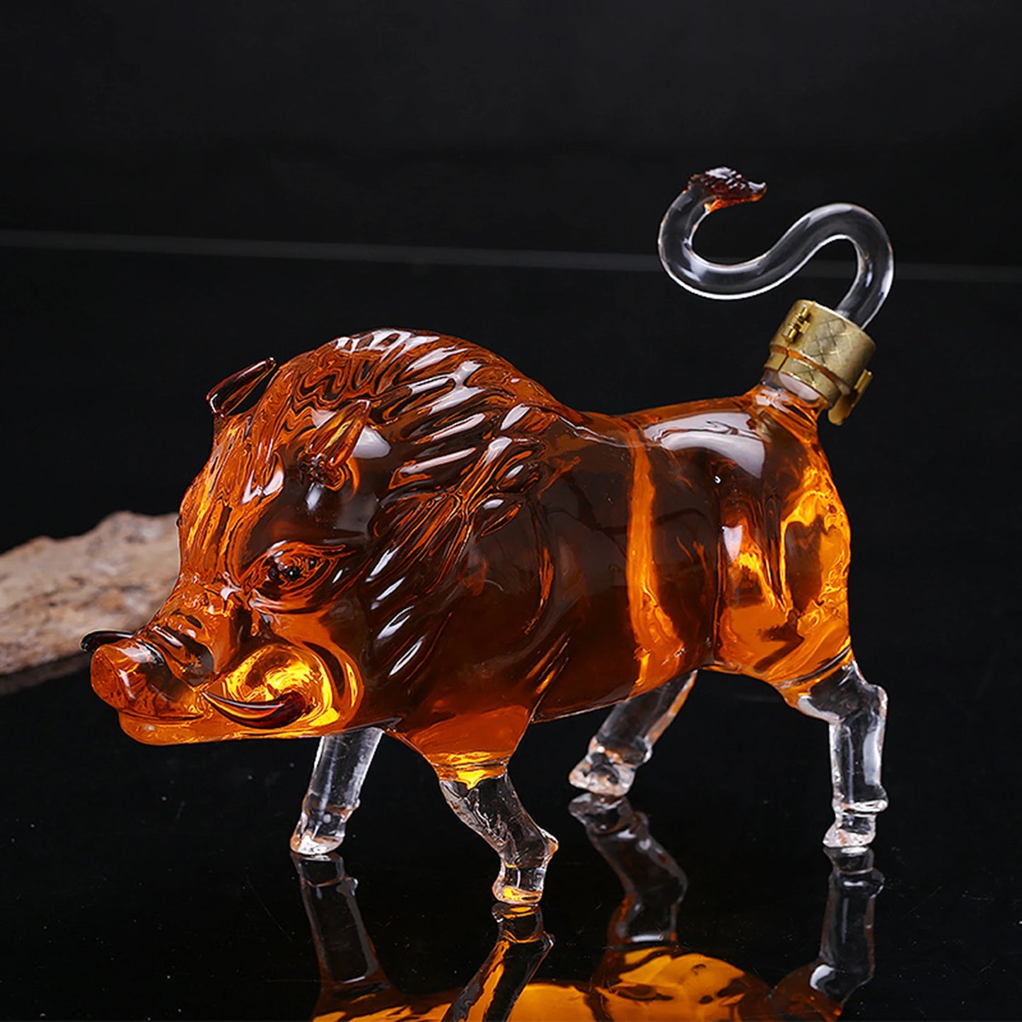 Boar Glass Decanter