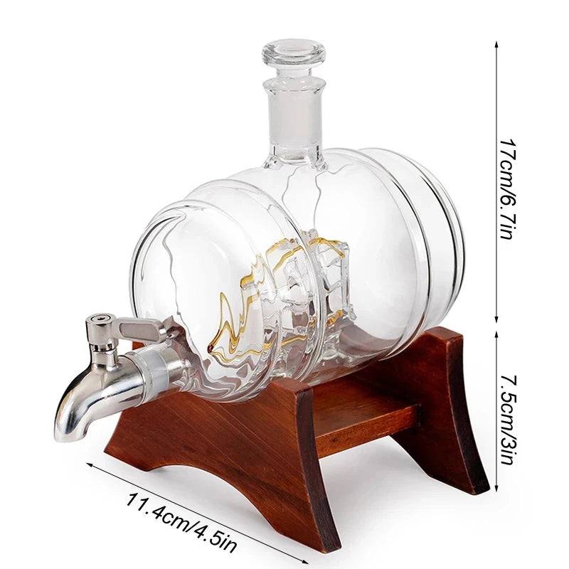 Barrel Glass Decanter