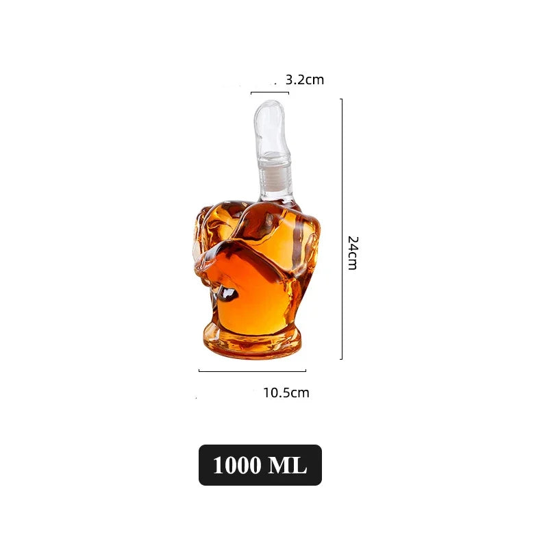 Finger Shaped Glass Decanter